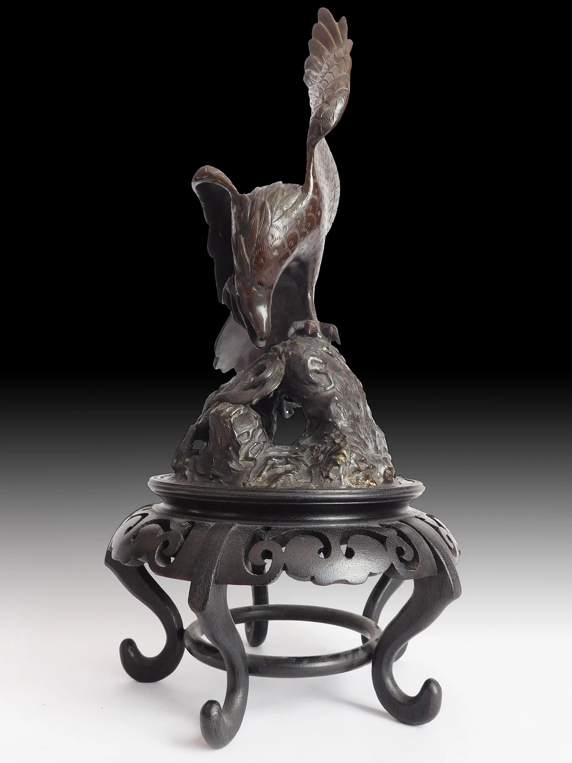 Vintage Bronze Eagle Dragon Statue