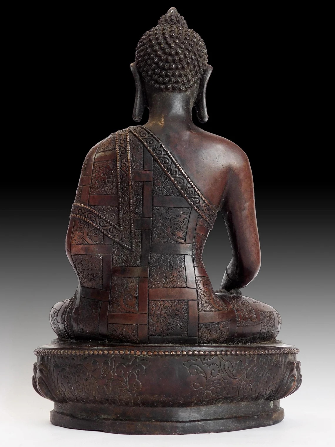 Antique Chinese Copper Gilt Bronze Akshobhya Wisdom Buddha Statue 不動如來智慧佛