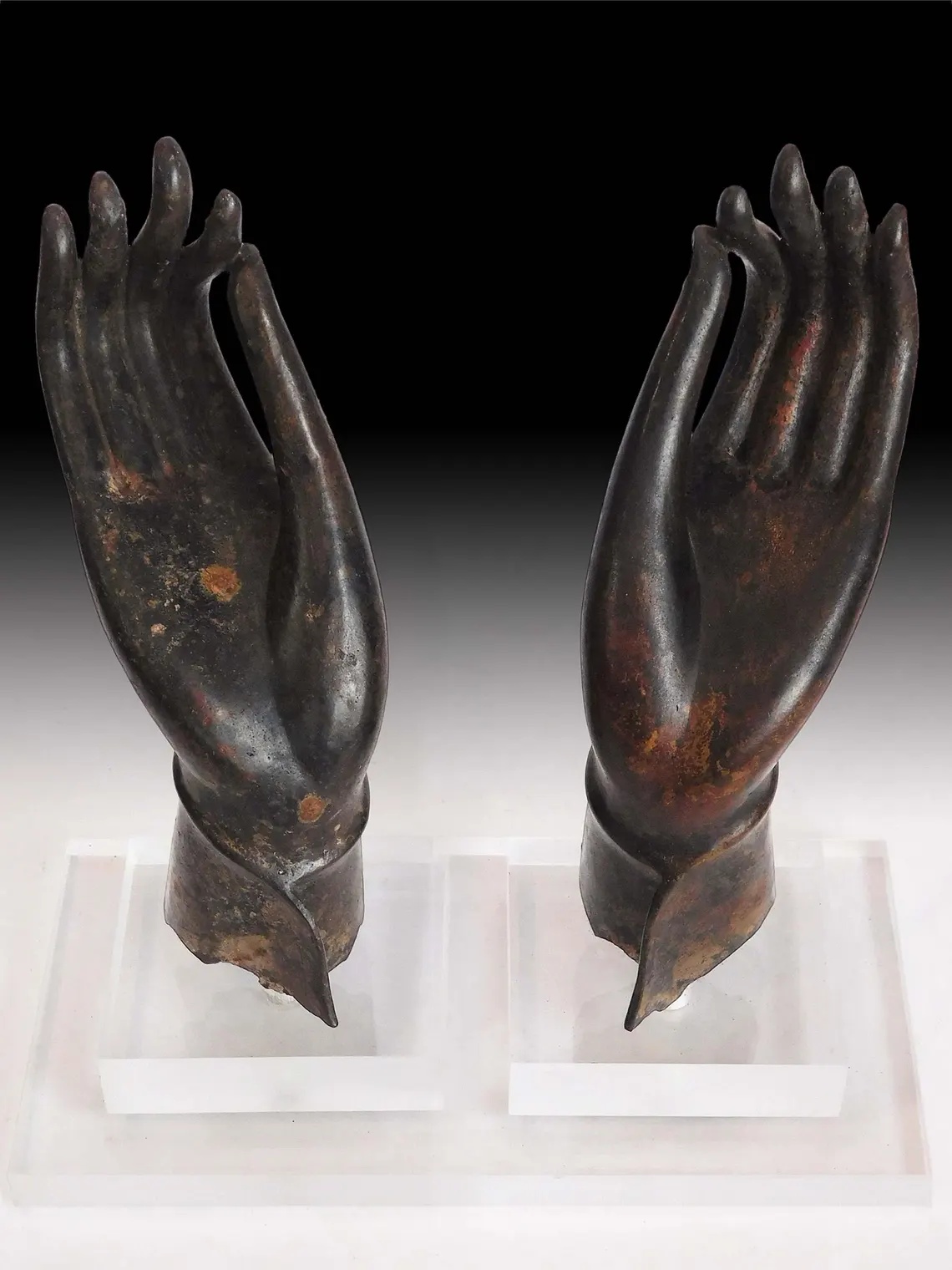 Antique Ayutthaya Bronze Buddha Hands