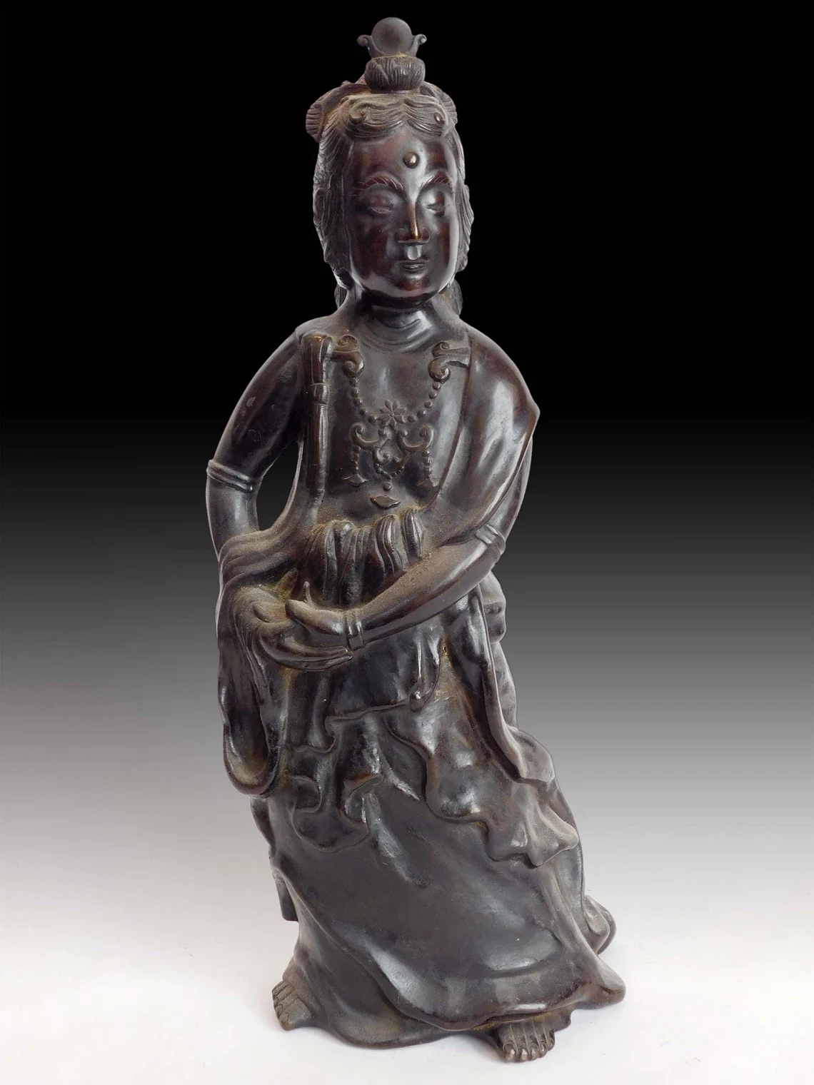 Vintage Bronze Kannon Statue