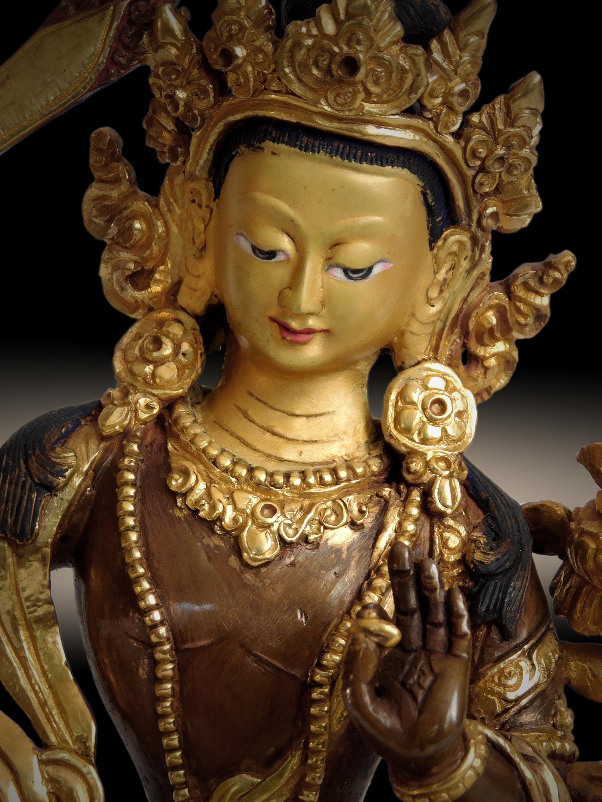 Hand Painted Manjushri Statue