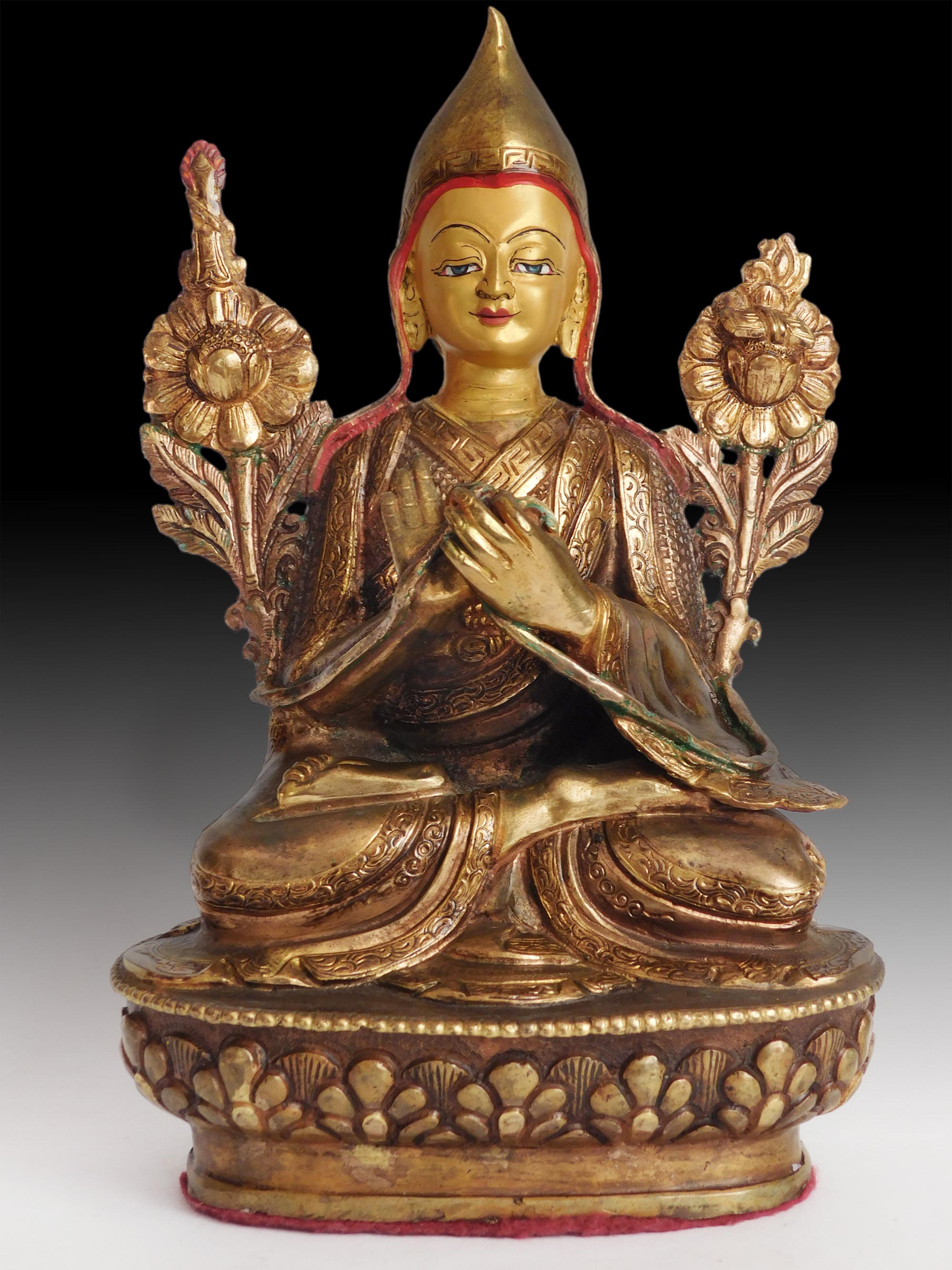 Tsongkhapa Gilt Bronze Buddha Statue