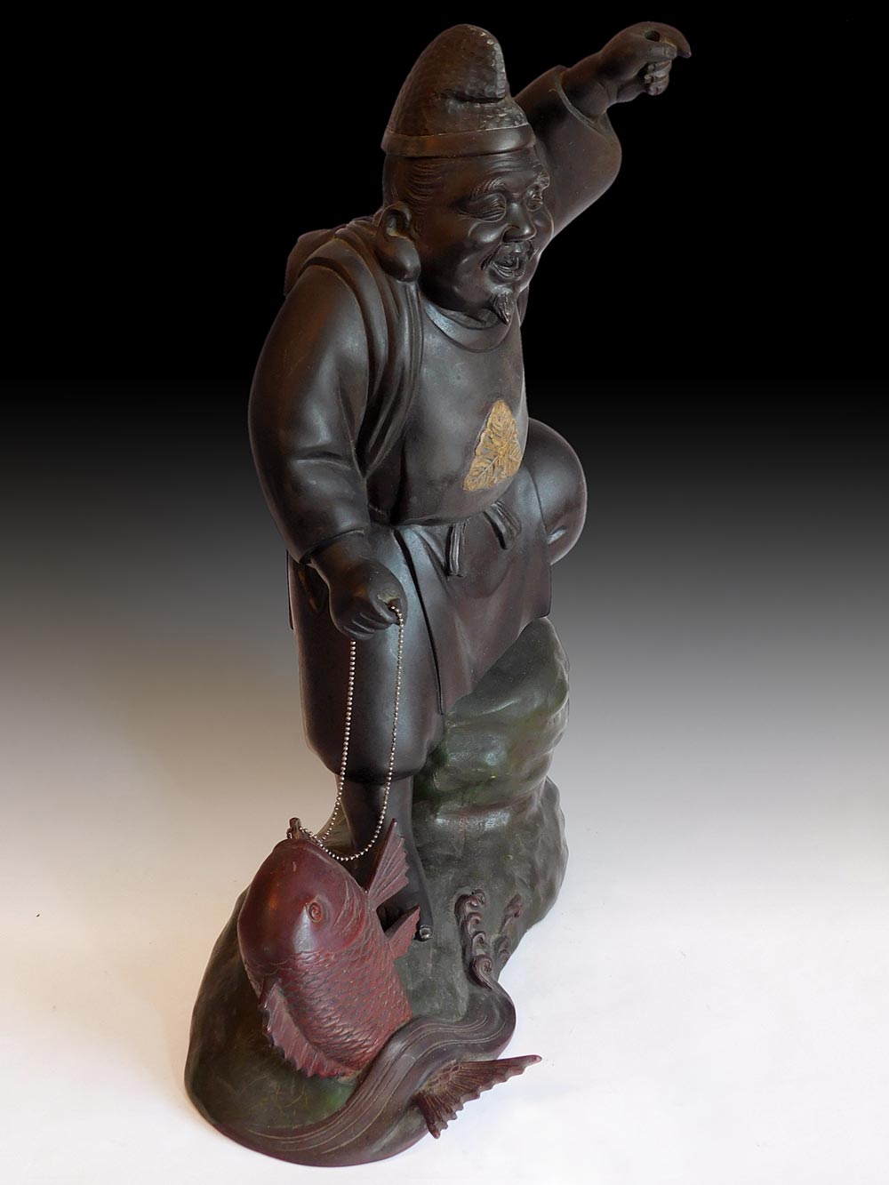 Antique Japanese Bronze Ebisu