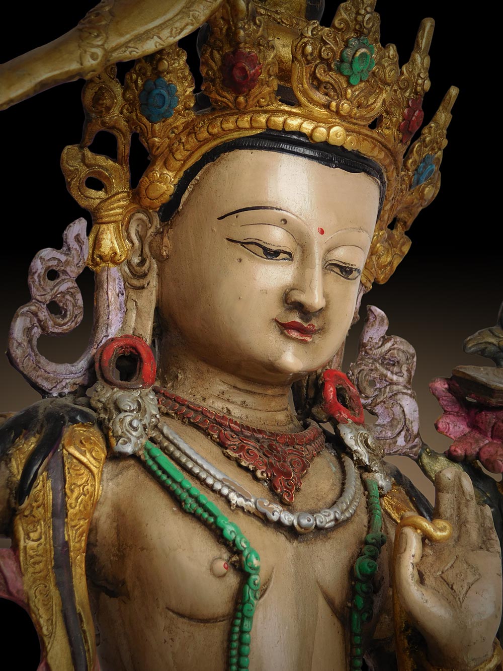 Hand Painted Manjushri Statue