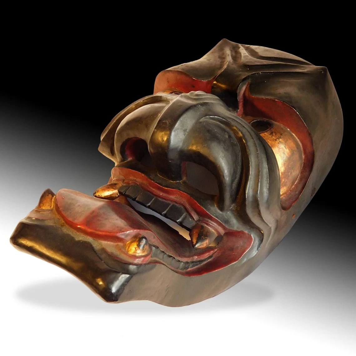 Antique Japanese Furyumen Wood Noh Mask