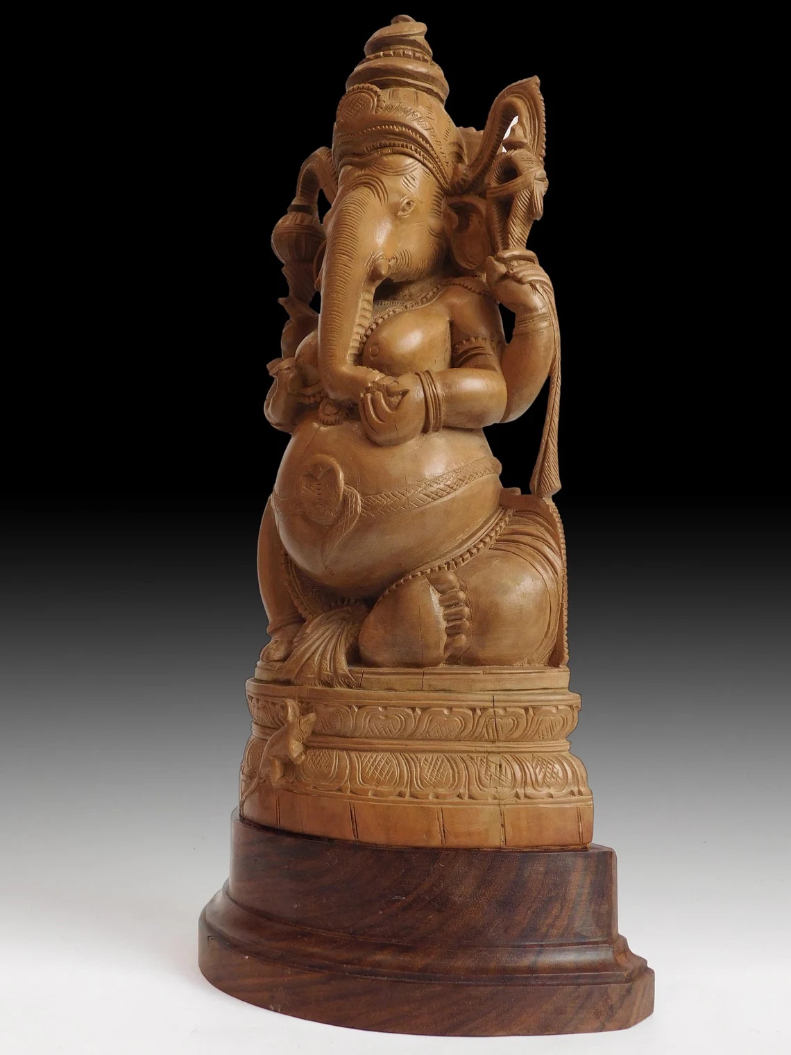 Vintage Sandalwood Four Armed Ganesha