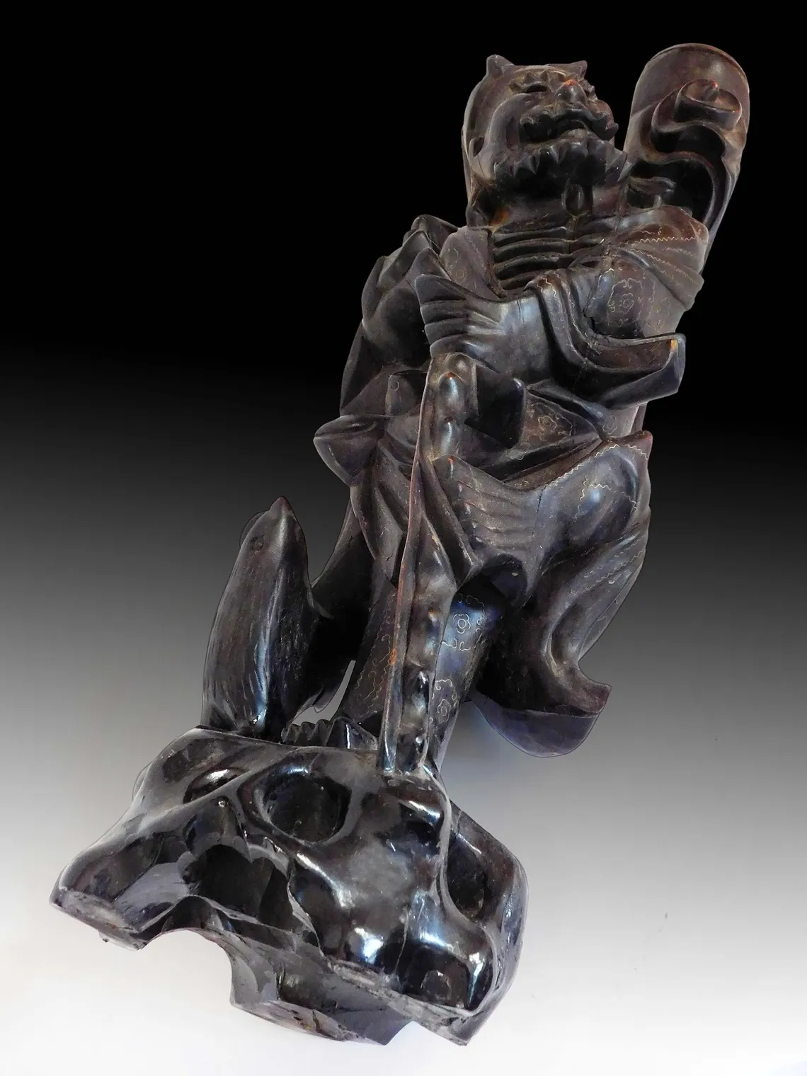 Antique Chinese Silver Wired Buddha Statue 李鐵拐